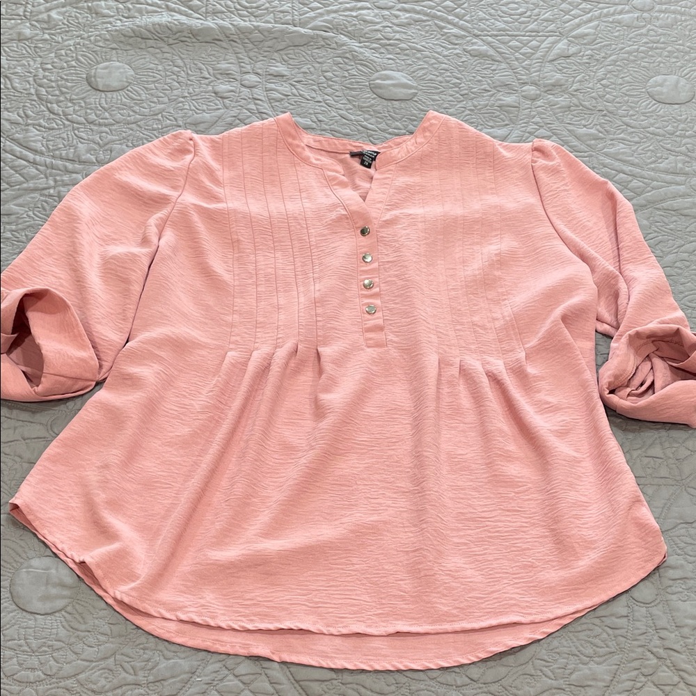 *3 for $10* Cocomo Soft Pink Blouse 2X